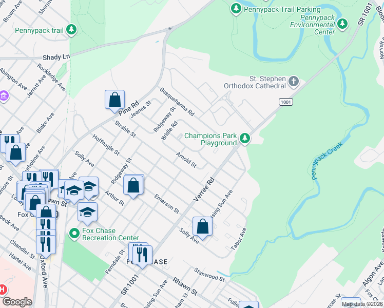 map of restaurants, bars, coffee shops, grocery stores, and more near 816 Kendrick Street in Philadelphia