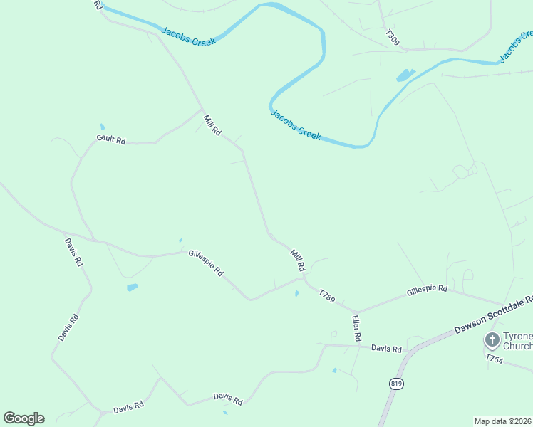 map of restaurants, bars, coffee shops, grocery stores, and more near 2050 Mill Road in Dawson