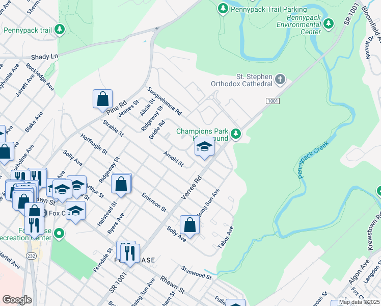 map of restaurants, bars, coffee shops, grocery stores, and more near 831 Kendrick Street in Philadelphia