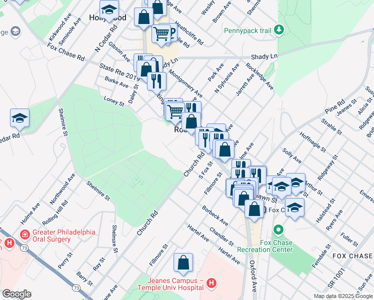 map of restaurants, bars, coffee shops, grocery stores, and more near 210 Lynwood Avenue in Rockledge