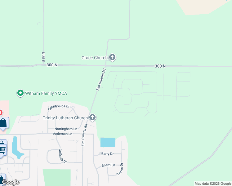 map of restaurants, bars, coffee shops, grocery stores, and more near 2836 Larkspur Drive in Lebanon