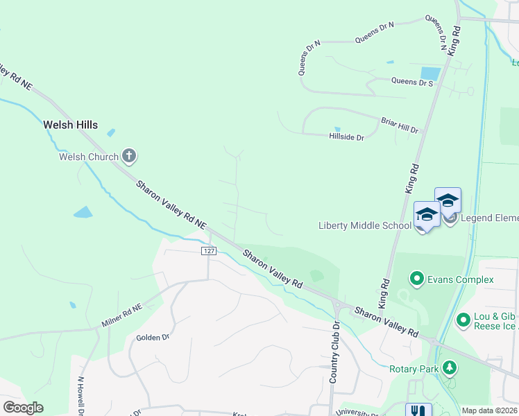 map of restaurants, bars, coffee shops, grocery stores, and more near 1372 Twin Pines Trail in Newark