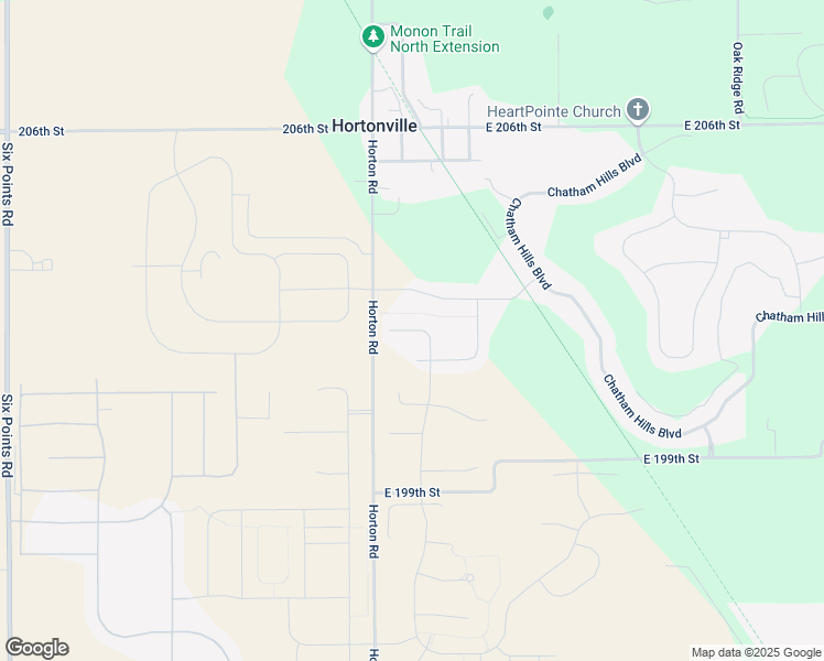 map of restaurants, bars, coffee shops, grocery stores, and more near 20205 Horton Road in Sheridan