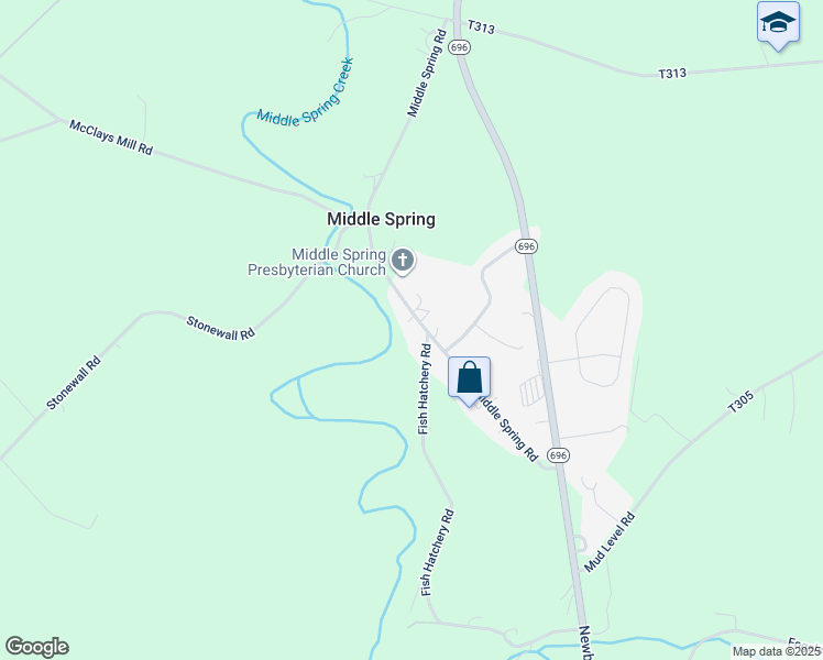 map of restaurants, bars, coffee shops, grocery stores, and more near 106 Middle Spring Road in Shippensburg