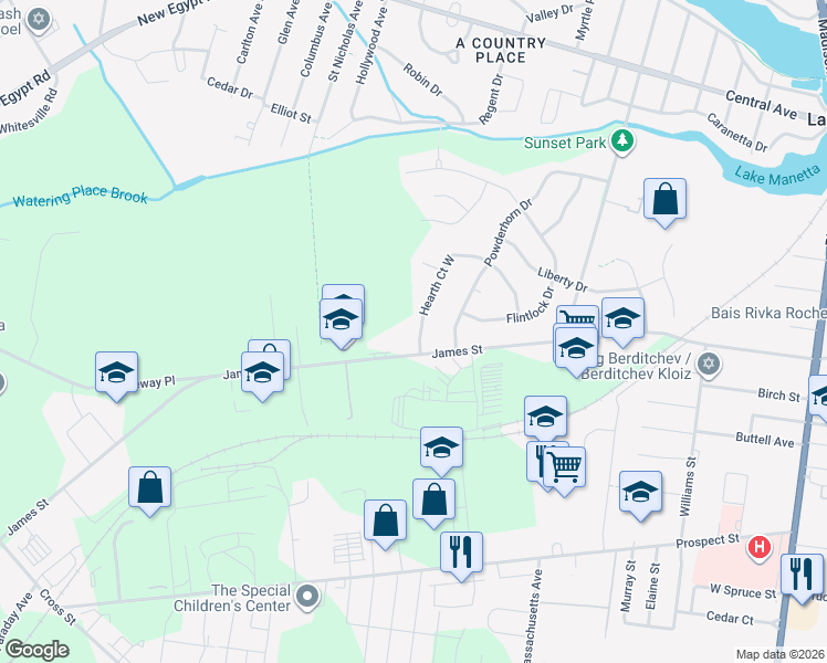 map of restaurants, bars, coffee shops, grocery stores, and more near 240 Hearth Court West in Lakewood