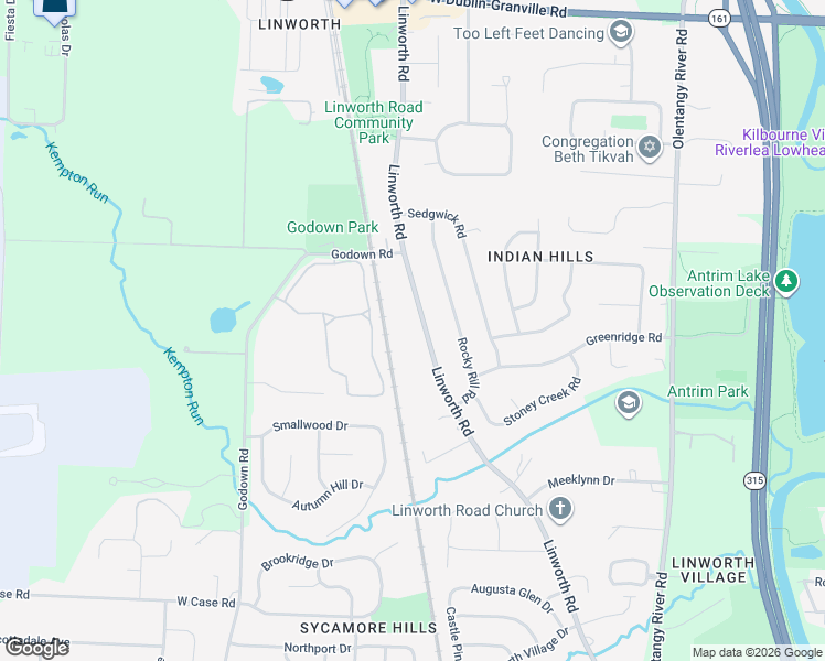 map of restaurants, bars, coffee shops, grocery stores, and more near 5649 Linworth Road in Columbus