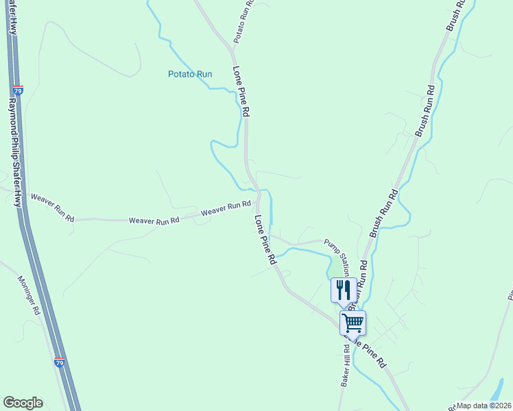 map of restaurants, bars, coffee shops, grocery stores, and more near 512 Lone Pine Road in Washington