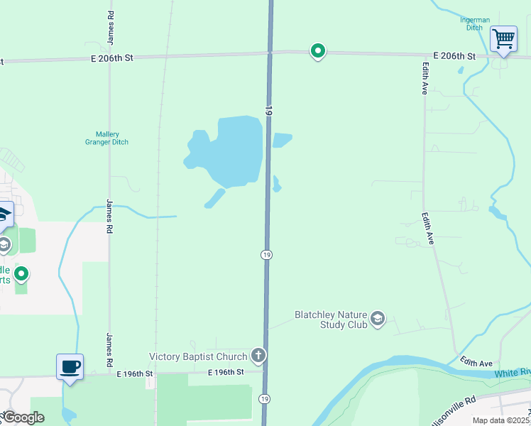 map of restaurants, bars, coffee shops, grocery stores, and more near 2675 Cicero Road in Noblesville