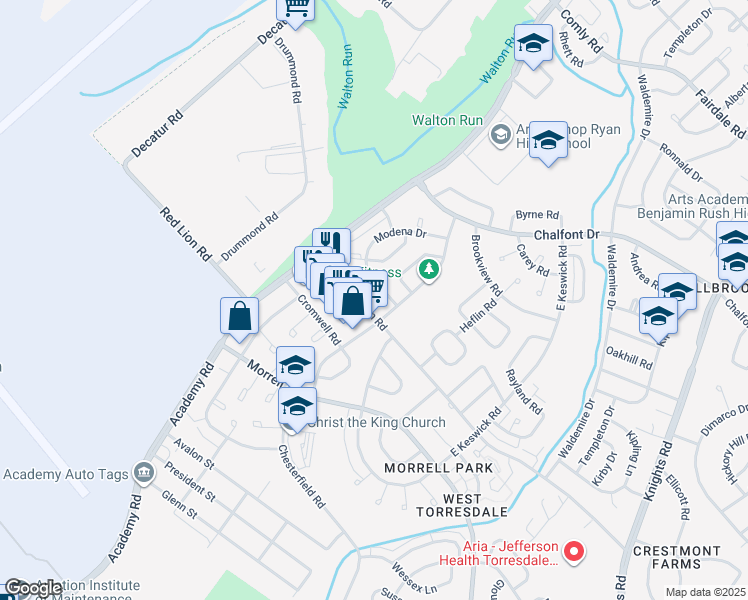 map of restaurants, bars, coffee shops, grocery stores, and more near in Philadelphia