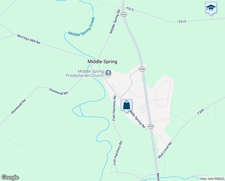 map of restaurants, bars, coffee shops, grocery stores, and more near 106 Middle Spring Road in Shippensburg