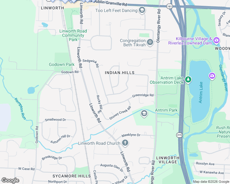 map of restaurants, bars, coffee shops, grocery stores, and more near 991 Spring Grove Lane in Columbus