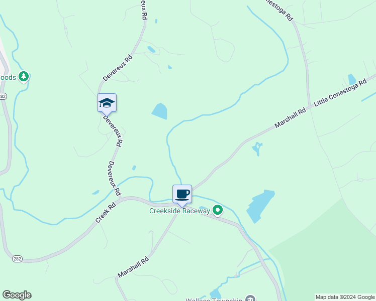map of restaurants, bars, coffee shops, grocery stores, and more near 805 Marshall Road in Glenmoore