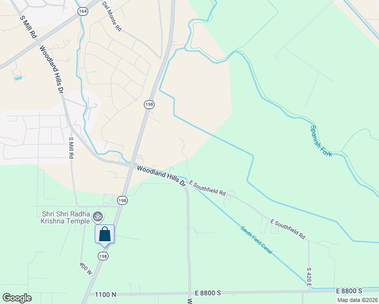 map of restaurants, bars, coffee shops, grocery stores, and more near 12 East Southfield Road in Spanish Fork