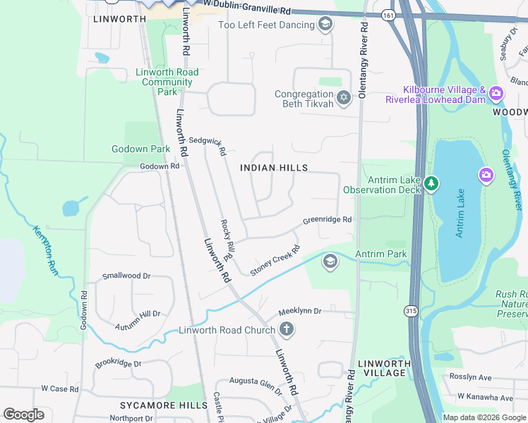 map of restaurants, bars, coffee shops, grocery stores, and more near 991 Spring Grove Lane in Columbus