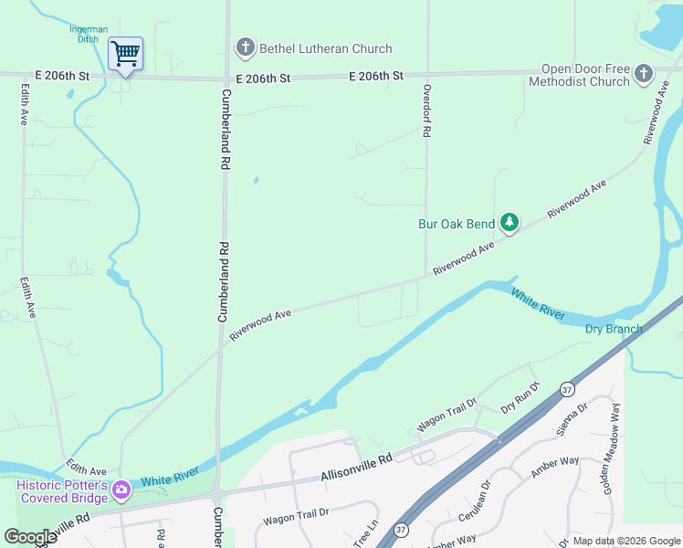 map of restaurants, bars, coffee shops, grocery stores, and more near 10055 Riverwood Avenue in Noblesville
