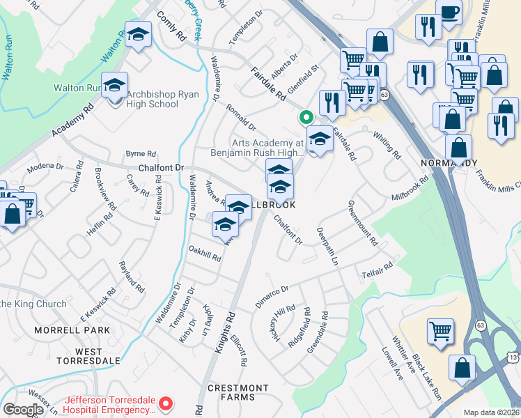 map of restaurants, bars, coffee shops, grocery stores, and more near in Philadelphia