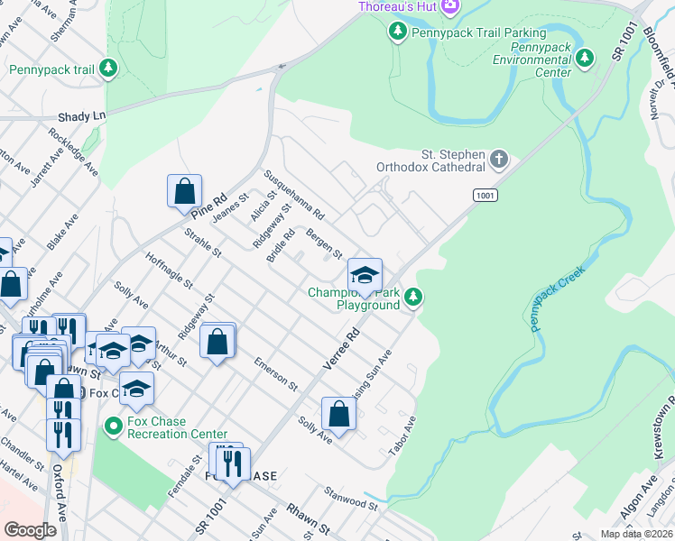 map of restaurants, bars, coffee shops, grocery stores, and more near 816 Kendrick Street in Philadelphia