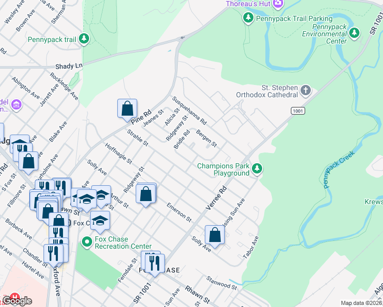 map of restaurants, bars, coffee shops, grocery stores, and more near 727 Arnold Street in Philadelphia