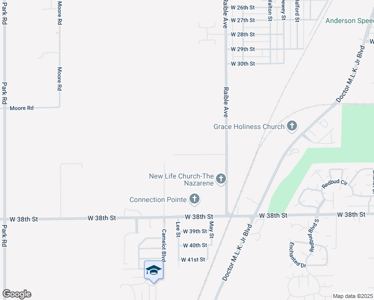 map of restaurants, bars, coffee shops, grocery stores, and more near 2721 West 34th Street in Anderson
