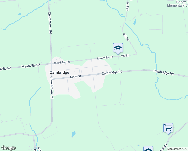 map of restaurants, bars, coffee shops, grocery stores, and more near 6270 Main Street in Honey Brook