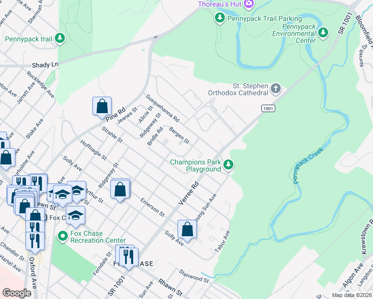 map of restaurants, bars, coffee shops, grocery stores, and more near 816 Kendrick Street in Philadelphia