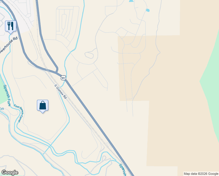 map of restaurants, bars, coffee shops, grocery stores, and more near 5375 South Acacia Drive in Spanish Fork
