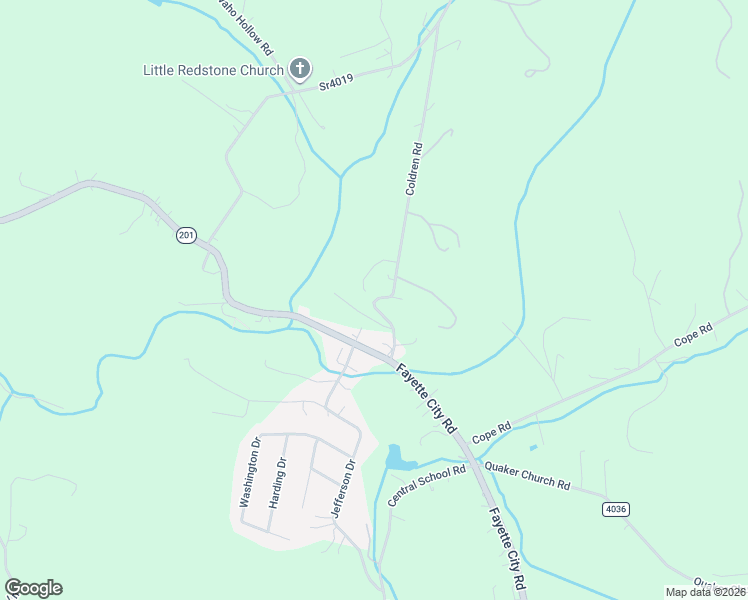 map of restaurants, bars, coffee shops, grocery stores, and more near Martinak Ave in Fayette City