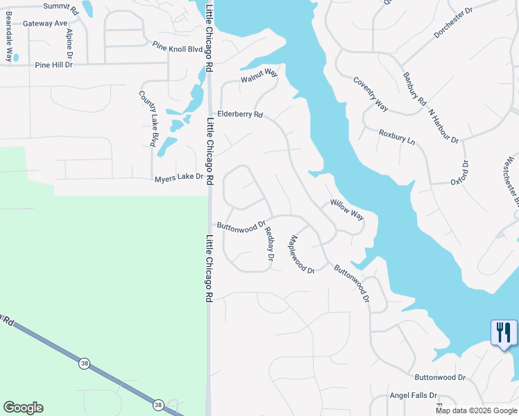 map of restaurants, bars, coffee shops, grocery stores, and more near 5450 Buttonwood Drive in Noblesville