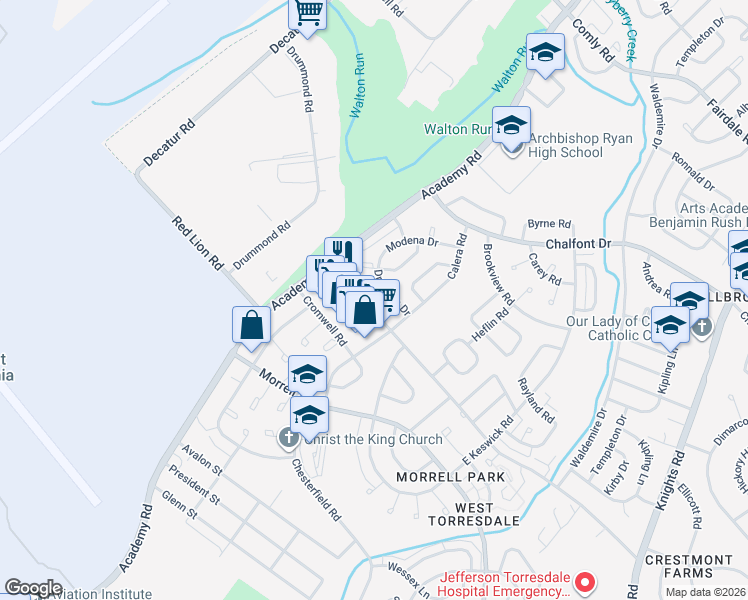 map of restaurants, bars, coffee shops, grocery stores, and more near in Philadelphia