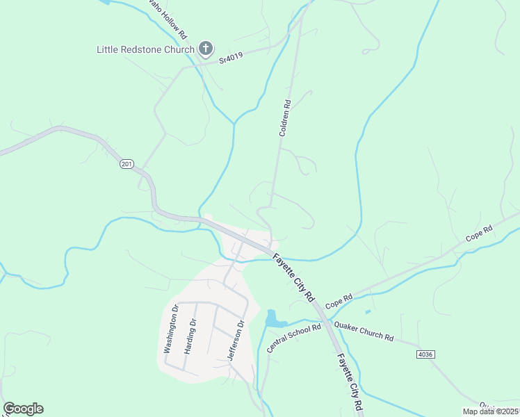 map of restaurants, bars, coffee shops, grocery stores, and more near Martinak Ave in Fayette City