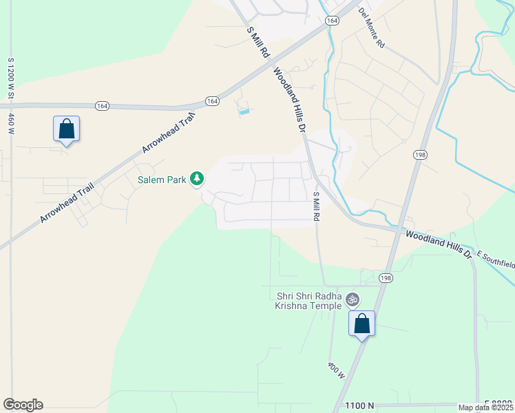 map of restaurants, bars, coffee shops, grocery stores, and more near 242 East Salem Park Circle in Salem
