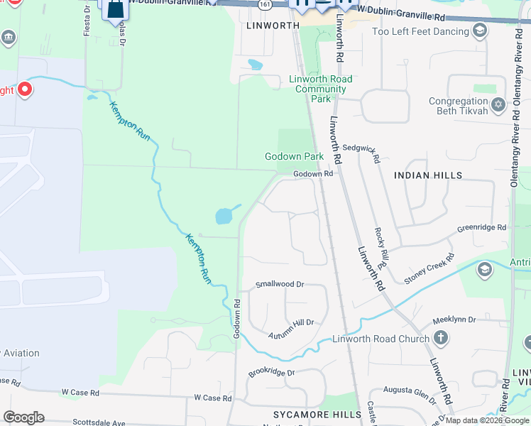 map of restaurants, bars, coffee shops, grocery stores, and more near 1349 Lane on the Lake in Columbus