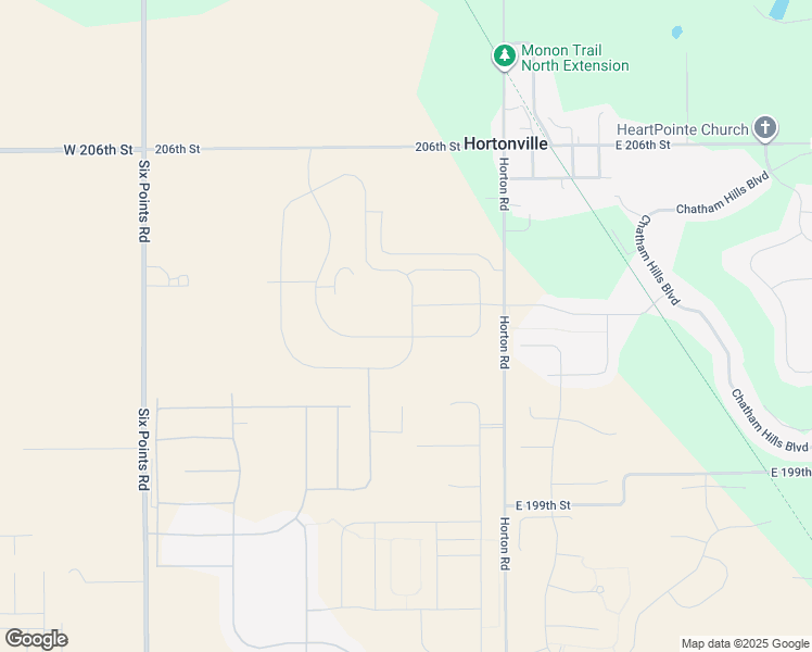 map of restaurants, bars, coffee shops, grocery stores, and more near 20373 Horton Road in Sheridan
