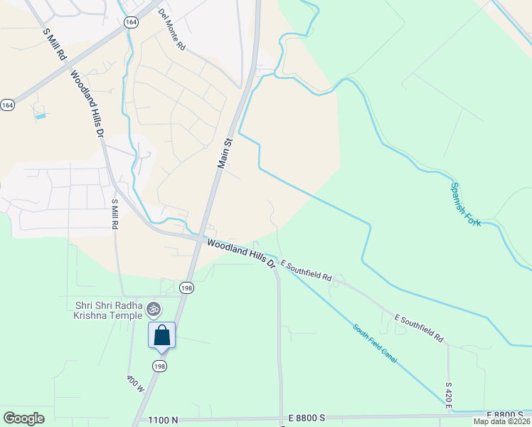 map of restaurants, bars, coffee shops, grocery stores, and more near 12 East Southfield Road in Spanish Fork