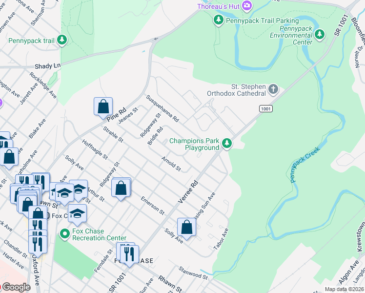 map of restaurants, bars, coffee shops, grocery stores, and more near 816 Kendrick Street in Philadelphia