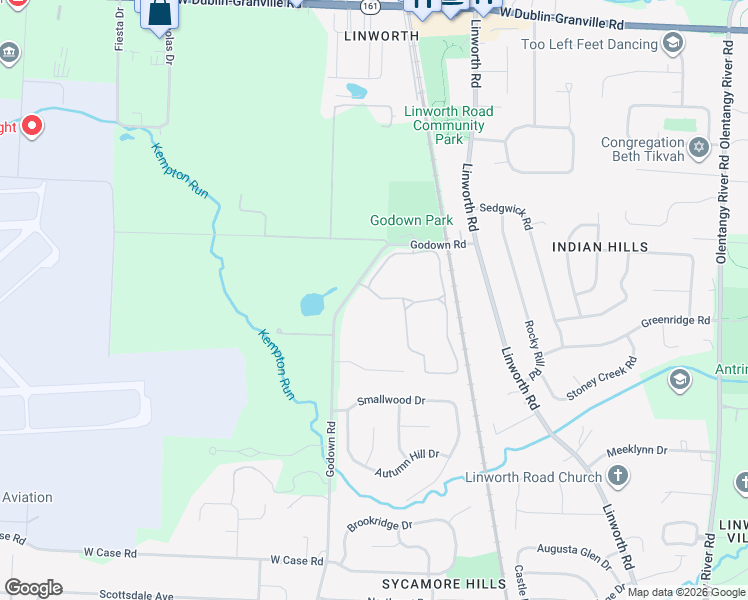 map of restaurants, bars, coffee shops, grocery stores, and more near 1349 Lane on the Lake in Columbus