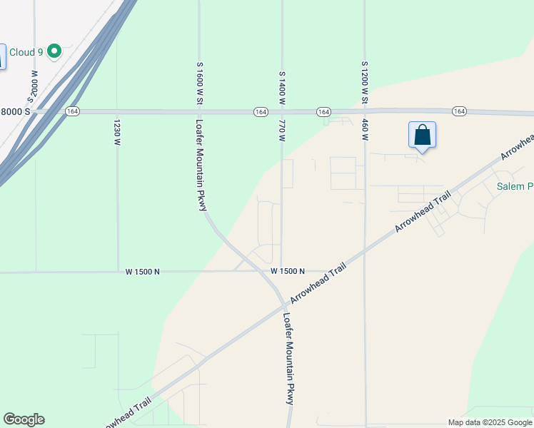 map of restaurants, bars, coffee shops, grocery stores, and more near 1677 North 800 West in Spanish Fork