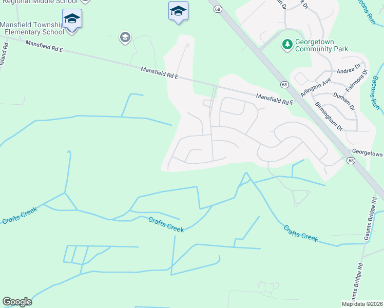 map of restaurants, bars, coffee shops, grocery stores, and more near 29 Ellington Drive in Mansfield