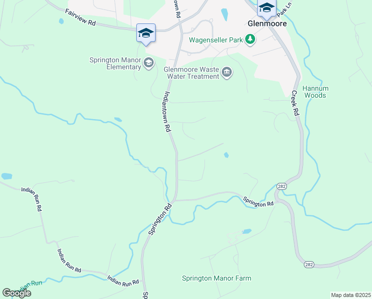 map of restaurants, bars, coffee shops, grocery stores, and more near 219 Meadow Greene Circle in Glenmoore
