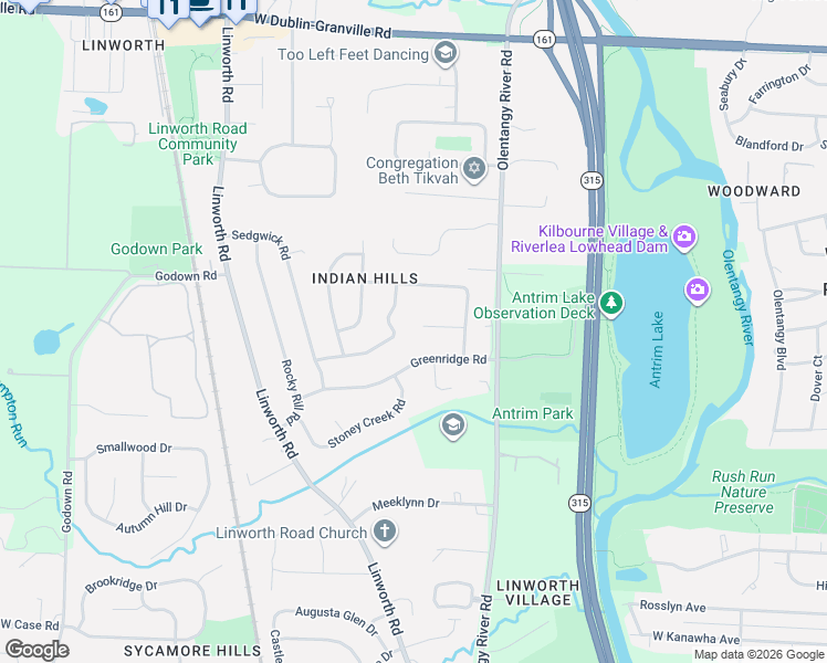 map of restaurants, bars, coffee shops, grocery stores, and more near 937 Spring Grove Lane in Columbus