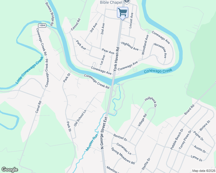 map of restaurants, bars, coffee shops, grocery stores, and more near 1880 Conewago Creek Road in Manchester