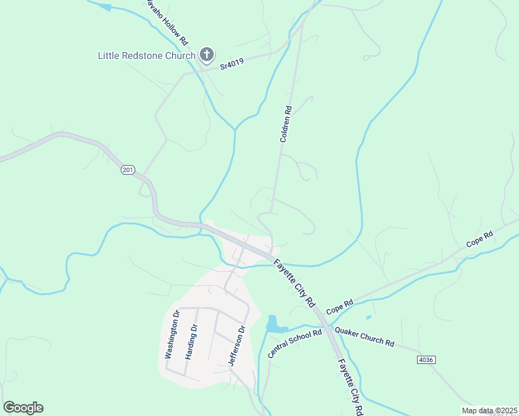 map of restaurants, bars, coffee shops, grocery stores, and more near 237 Coldren Road in Fayette City