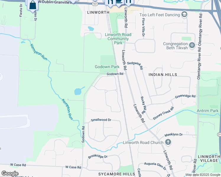 map of restaurants, bars, coffee shops, grocery stores, and more near 1281 Island Bay Drive in Columbus