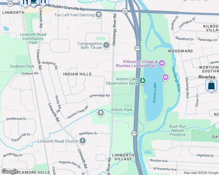 map of restaurants, bars, coffee shops, grocery stores, and more near 5950 Litchfield Road in Columbus