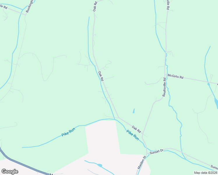 map of restaurants, bars, coffee shops, grocery stores, and more near 108 Oak Road in Scenery Hill