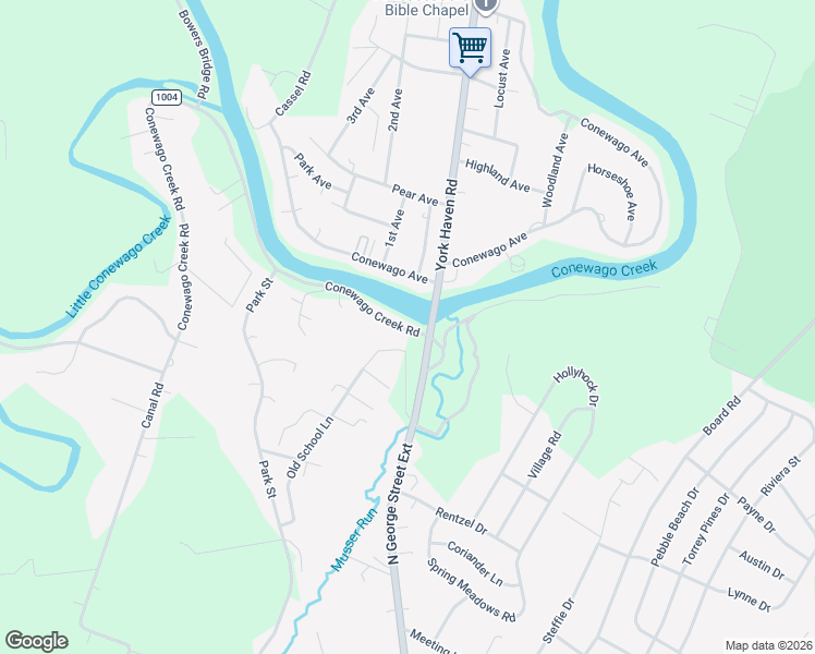 map of restaurants, bars, coffee shops, grocery stores, and more near 1880 Conewago Creek Road in Manchester