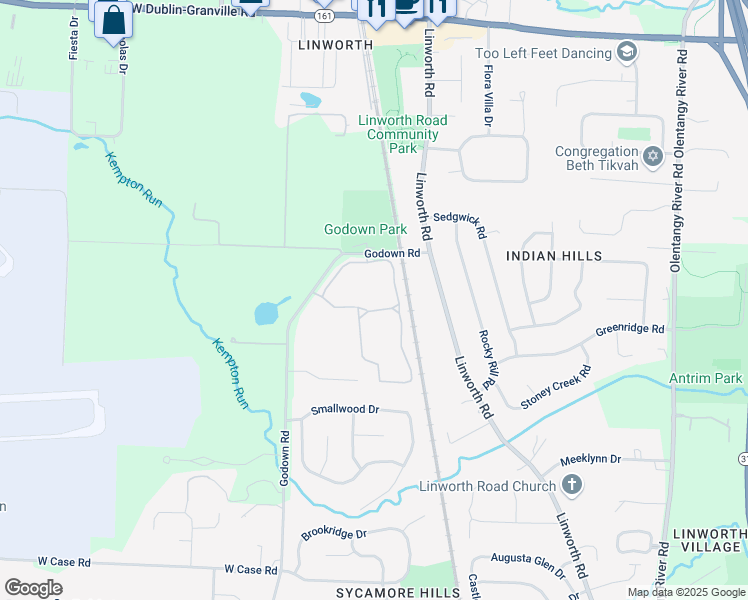 map of restaurants, bars, coffee shops, grocery stores, and more near 1281 Island Bay Drive in Columbus