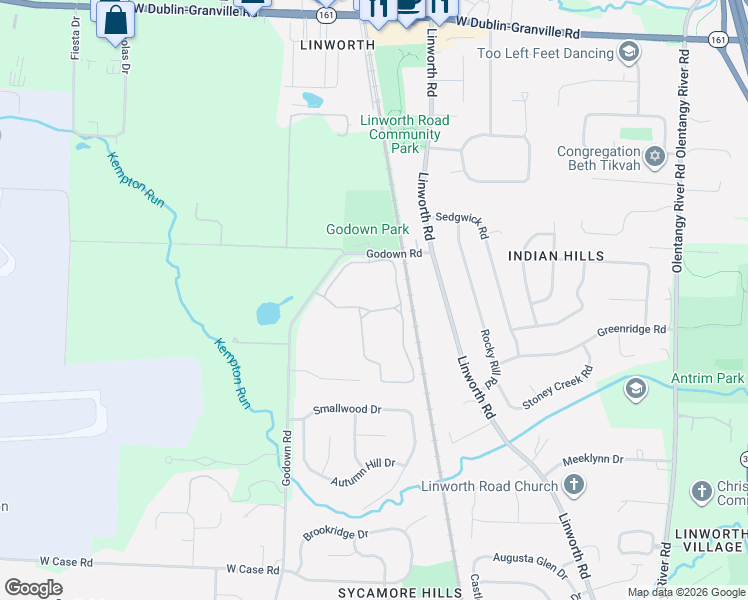 map of restaurants, bars, coffee shops, grocery stores, and more near 1281 Island Bay Drive in Columbus