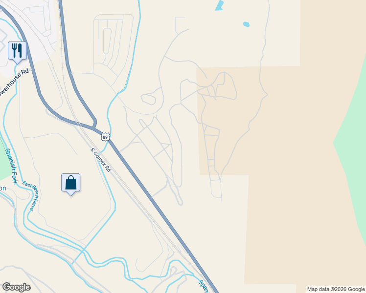 map of restaurants, bars, coffee shops, grocery stores, and more near 5347 South Acacia Drive in Spanish Fork