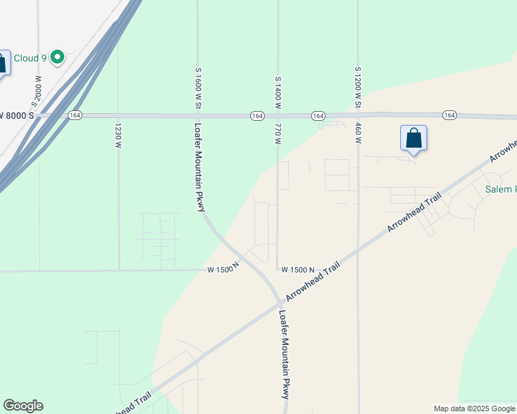 map of restaurants, bars, coffee shops, grocery stores, and more near 1698 North 840 West in Spanish Fork